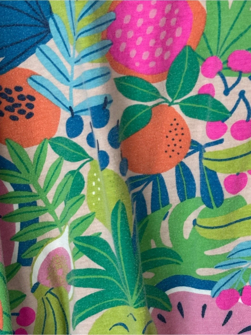 Mini Boden fruits dress tee Short Sleeve Print Tunic Tickled Pink Tropical girls